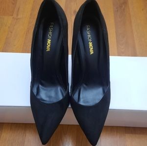 Fashion Nova Black Suede Stiletto